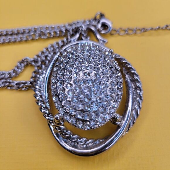 Silver Oval Pendant Necklace - Picture 5 of 11